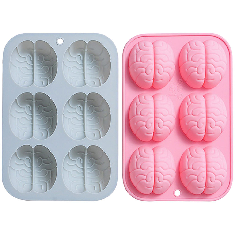 Kitchen Baking Molds - 2Pcs 실리콘 브레인 몰드 초콜릿 유연한