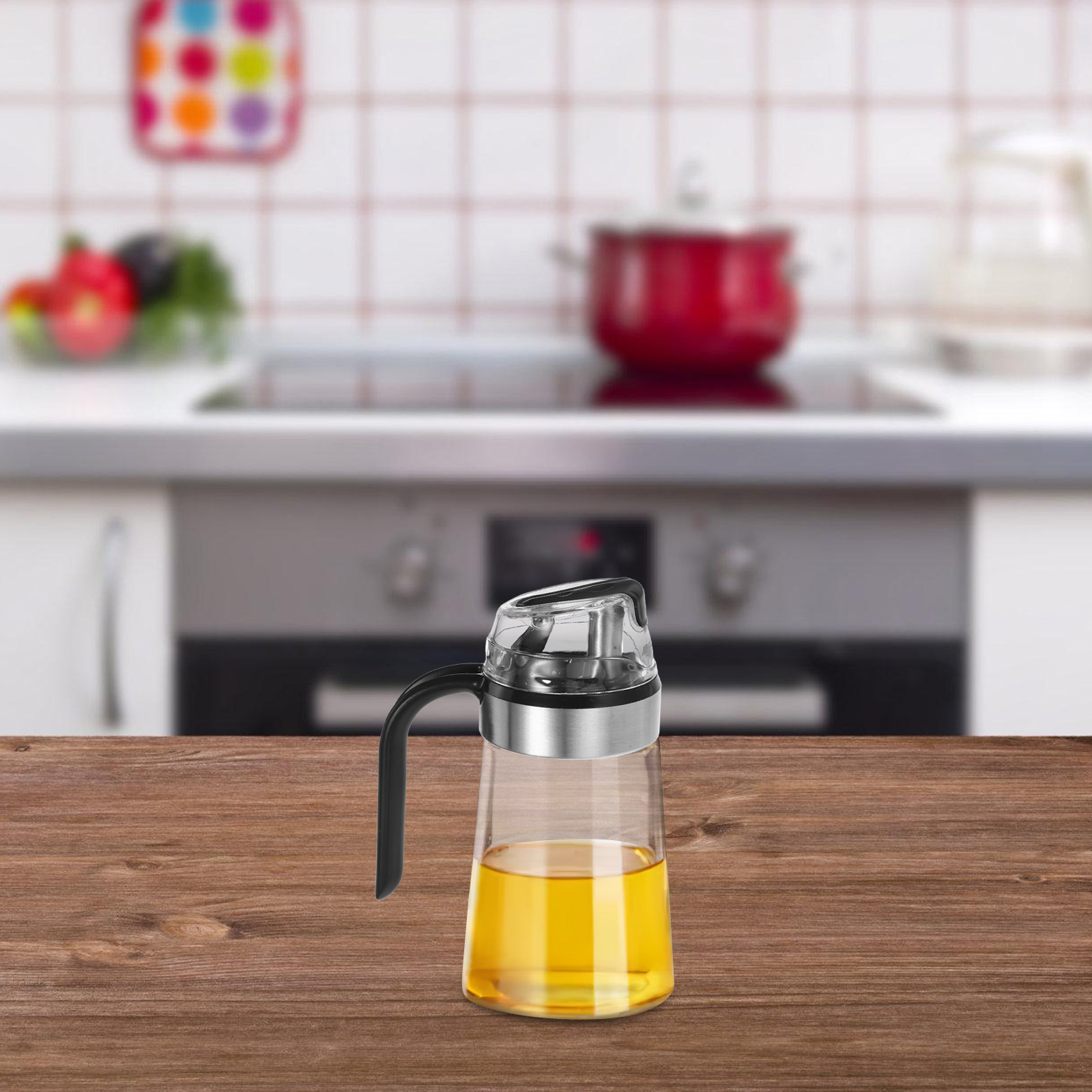 오일 디스펜서 스테인리스 스틸 자동 플립 뚜껑 누수 방 - Kitchen Baking Essentials 리뷰 및 가격