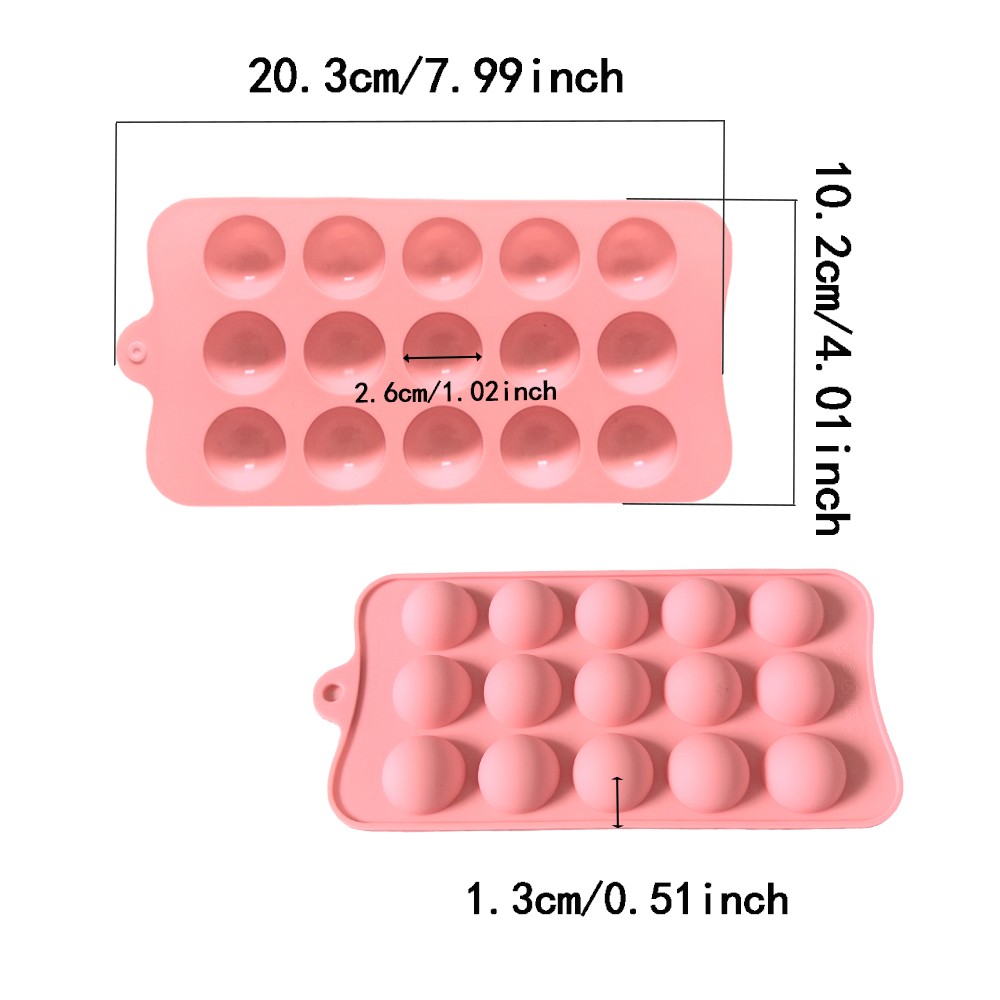 15개의 구멍이 있는 반원형 초콜릿 실리콘 몰드, 사탕 - Kitchen Baking Molds 리뷰 및 가격