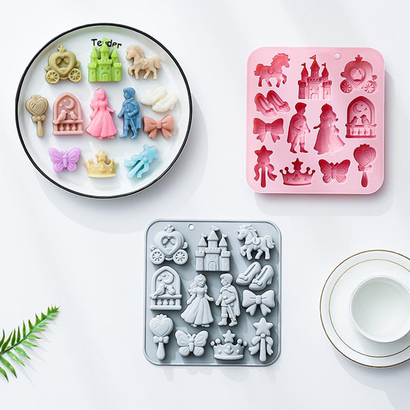 🌸 12구 프린스, 프린세스 실리콘 몰드 3D 활, 성 - Kitchen Baking Molds 리뷰 및 가격
