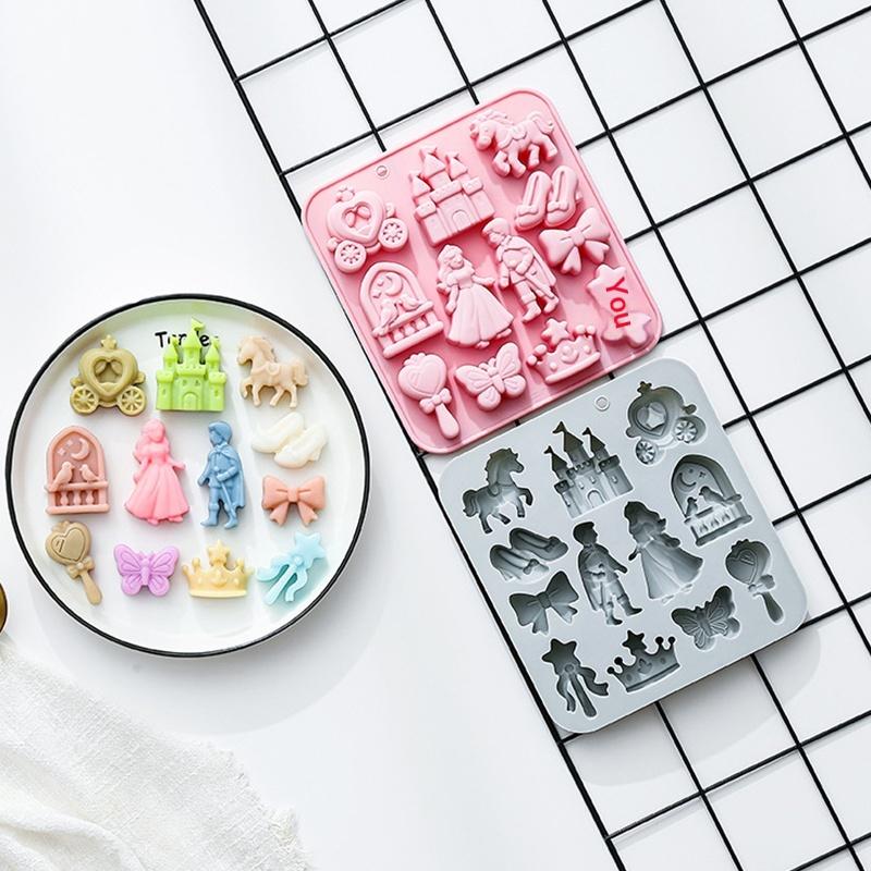 🌸 12구 프린스, 프린세스 실리콘 몰드 3D 활, 성 - Kitchen Baking Molds 리뷰 및 가격