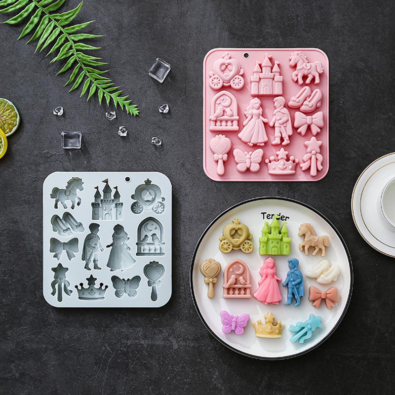 🌸 12구 프린스, 프린세스 실리콘 몰드 3D 활, 성 - Kitchen Baking Molds 리뷰 및 가격