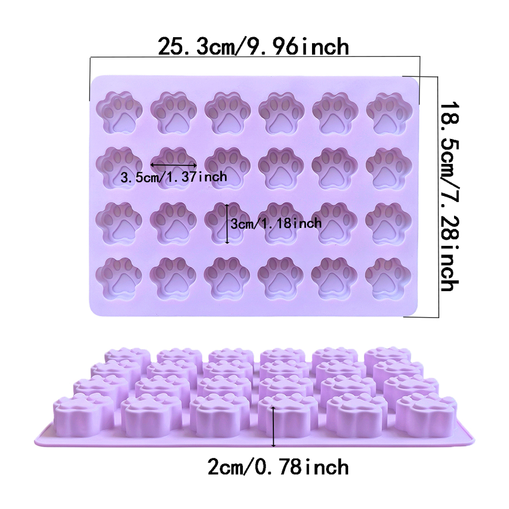 1pc 24 홀 고양이 발 모양의 초콜릿 실리콘 몰드  - Kitchen Baking Molds 리뷰 및 가격