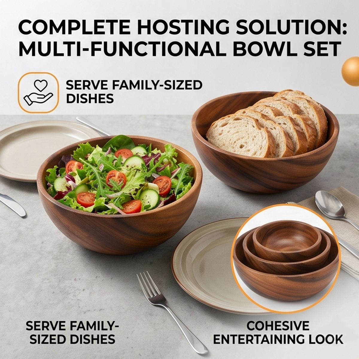아카시아 나무 다용도 서빙 볼 - 샐러드, 스낵, 과일 - Stand Mixer Bowl 리뷰 및 가격