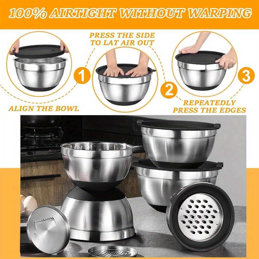 스테인레스 스틸 혼합 그릇 세트, 뚜껑이 달린 혼합 그 - Stand Mixer Bowl 리뷰 및 가격
