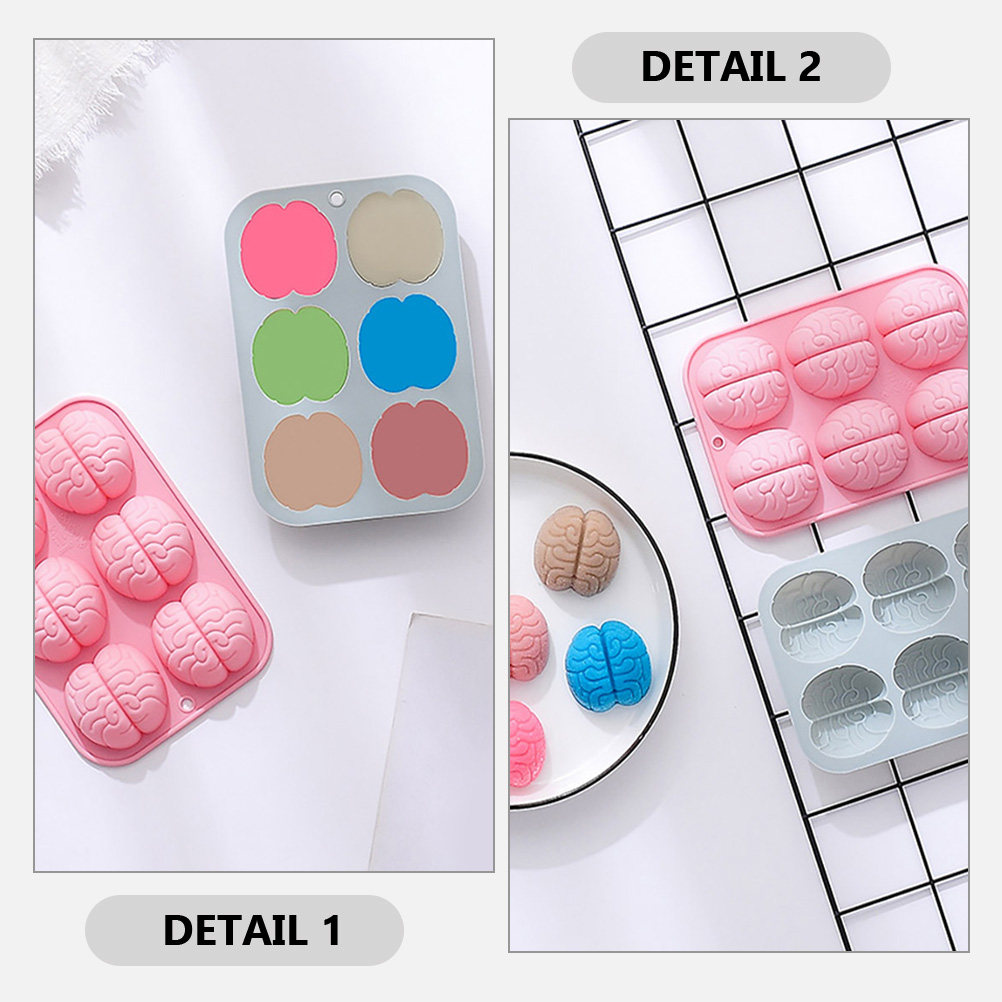 2Pcs 실리콘 브레인 몰드 초콜릿 유연한 캔디 베이킹 - Kitchen Baking Molds 리뷰 및 가격