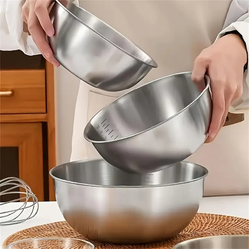 1-3개 스테인리스 스틸 볼 세트(계량 눈금 포함) - - Kitchen Baking Essentials 리뷰 및 가격
