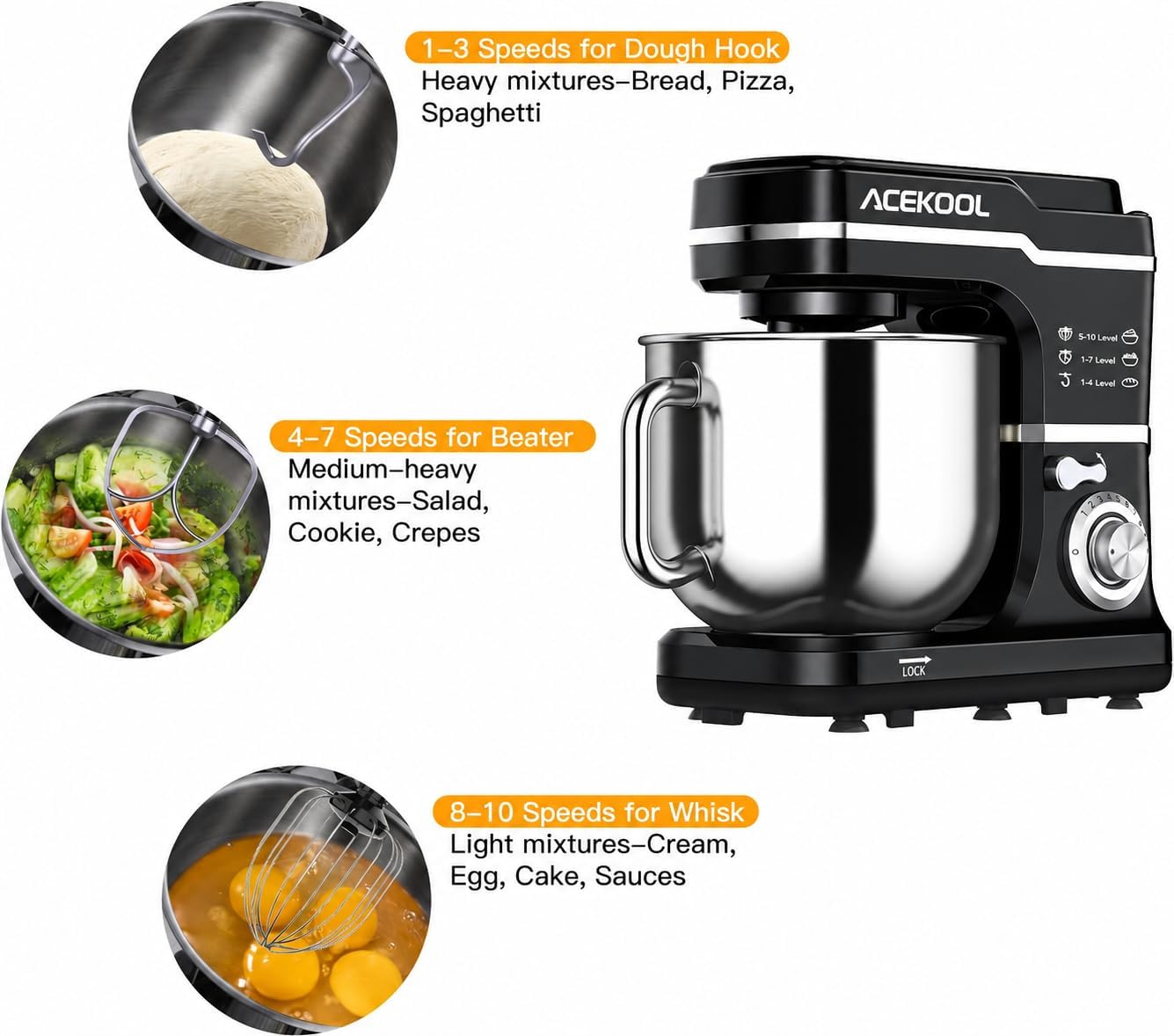 Tacleekii 7.5QT 틸트 헤드 스탠드 믹서,  - Stand Mixer Bowl 리뷰 및 가격